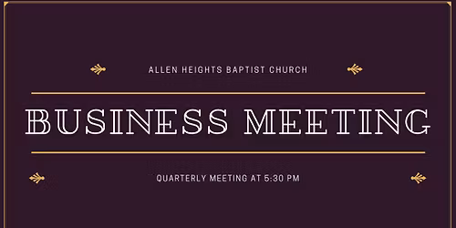 Quarterly Business Meeting 