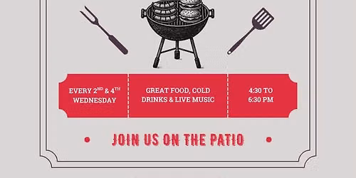 Wednesday BBQ and Live Entertainment on the patio.