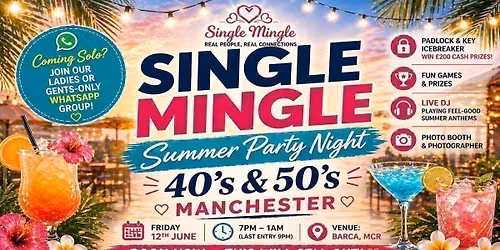 Summer Single Mingle Party (40s &amp; 50s) | Manchester | 200+ Singles