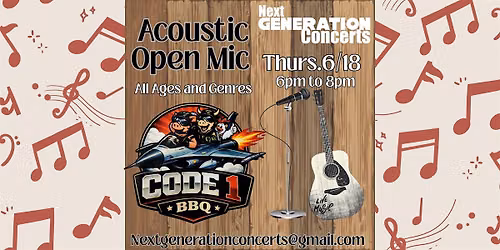Acoustic Open Mic at Code 1 BBQ in Wilmington