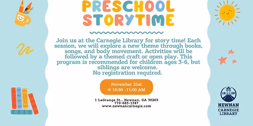Preschool Storytime
