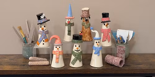 Stoneware Clay Snowman Class at Centered Earth