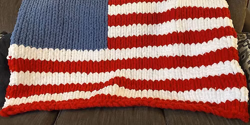 Make an Americana Chunky Knit Blanket 2