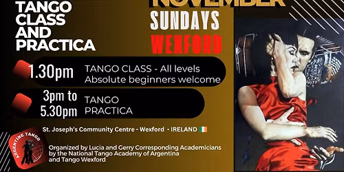 Tango class and Social Tango dance - Sundays in Wexford - 