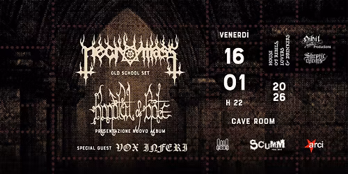 Necromass (Old School Set) + Handful Of Hate + Vox Inferi @ Scumm Cave Room \u2022 Ven 16\/01