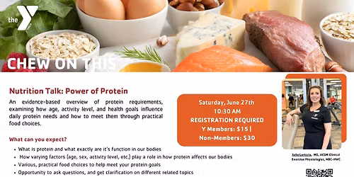 Nutrition Talk:  Power of Protein - Glenwood YMCA