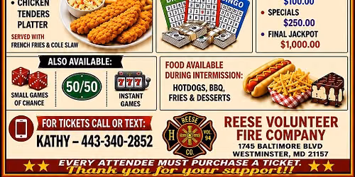 Reese All Day Cash Bingo