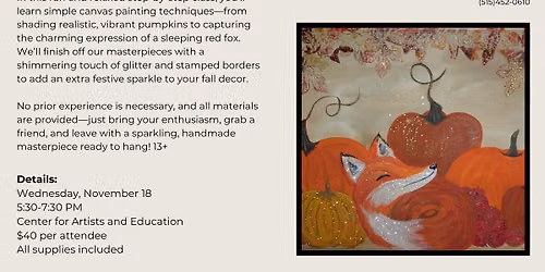 CLASS: Foxy Fall Pumpkins Painting Workshop