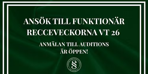 Auditions till recceveckorna VT26