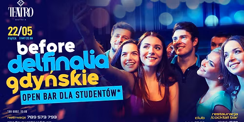 Before Delfinalia 2026 - open bar dla student\u00f3w do godz. 23:00 