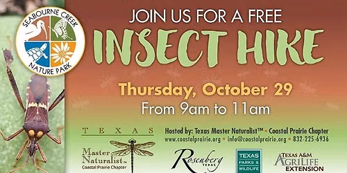 FREE Insect Hike and Bioblitz Thursday, October 29th at Seabourne Creek Nature Park