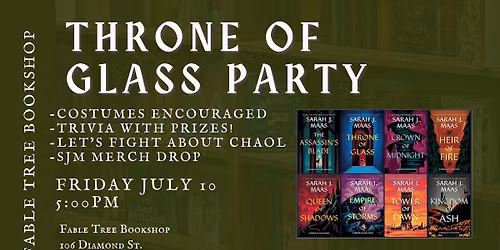 Throne of Glass Party at Fable Tree Bookshop