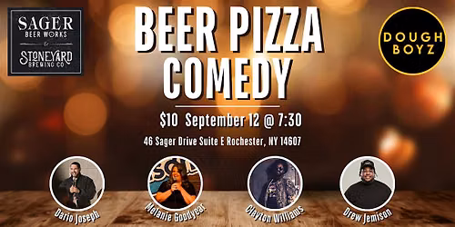 Beer. Pizza. Comedy.