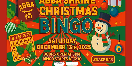 ABBA Shrine Christmas Bingo