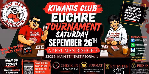 Kiwanis Club Euchre Tournament at Fat Man Bishop\u2019s \ud83c\udccf 
