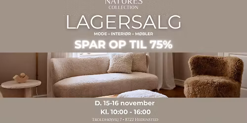 L A G E R S A L G \ud83d\udc11 Spar 50-75% p\u00e5 alt \ud83d\udecd\ufe0f 15-16 Nov. 10-16:00