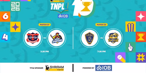 Shriram Capital TNPL 2026 - Match 27 Idream Tiruppur Tamizhans vs SKM Salem Spartans