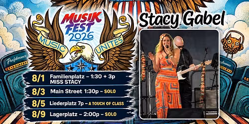 \ud83c\udfb6 Stacy Gabel Live at Musikfest 2026 - Multiple Performances!