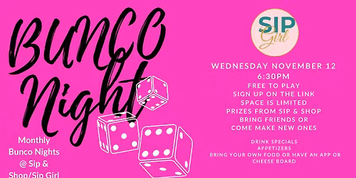 Bunco Night at Sip & Shop 
