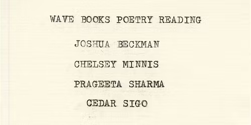 Wave Books Poetry Reading