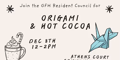 December Event: Origami and Hot Chocolate