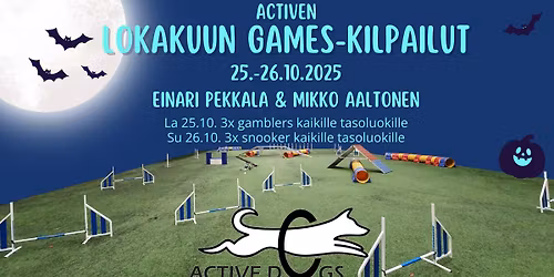 Active Dogs Ry:n lokakuun games-kilpailut 25.-26.10.2025
