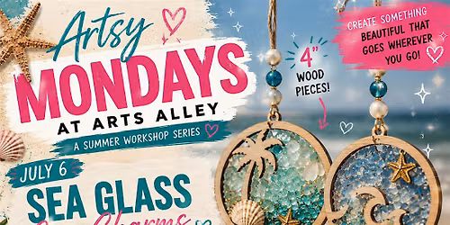 Crushed Sea Glass Car Charms: Artsy Mondays at Arts Alley