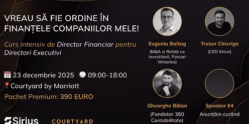 Curs Intensiv de Director Financiar pentru Directori Executivi