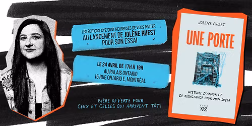 Lancement | Jol\u00e8ne Ruest | Une porte, histoire d'amour et de r\u00e9sistance pour mon loyer