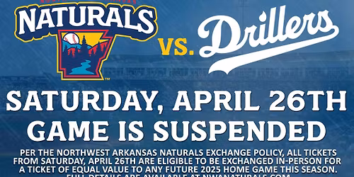 Tulsa Drillers vs. Northwest Arkansas Naturals