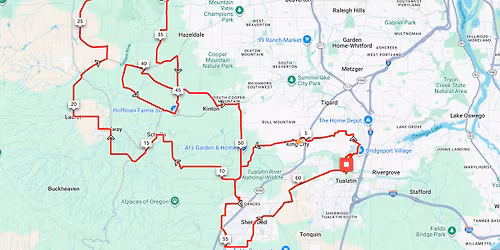 Mintner Bridge -  62.2 miles, 2,624 feet climbing
