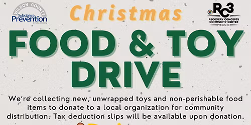 Last day for Christmas Food & Toy Drive!