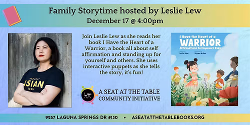 Wednesday Family Storytime with Author Leslie Lew