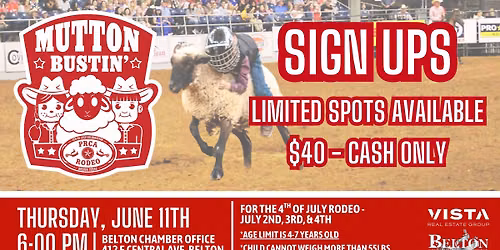 Mutton Bustin' Sign Ups