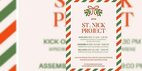 Jesus House Hawai'i Christmas Community Service: ST. NICK'S PROJECT 2025!