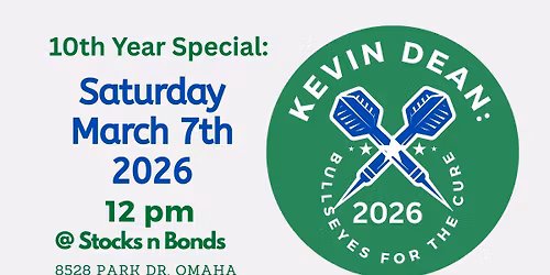 2026 Kevin Dean: Bullseyes for the Cure Dart Tournament