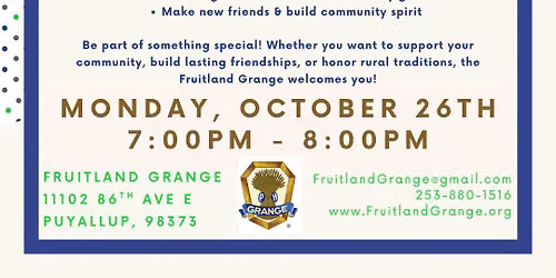 Fruitland Grange Informational Meeting