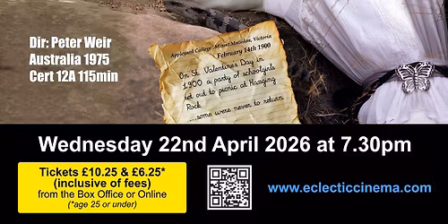 The Eclectic Cinema presents: Picnic at Hanging Rock (1975)