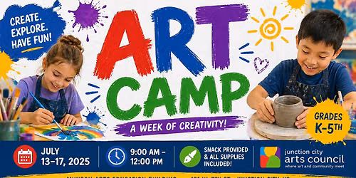 JCArts Summer Art Camp 2026 - Kinder-5th grade