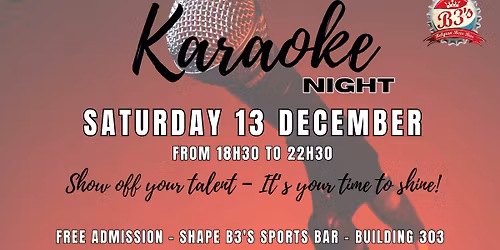 KARAOKE NIGHT - B3's SPORTS BAR