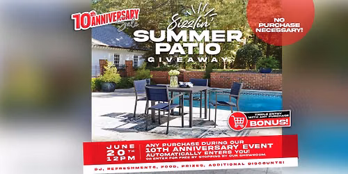 Sizzlin' Summer Patio Giveaway - The Furniture Outlet 10th Anniversary Celebration