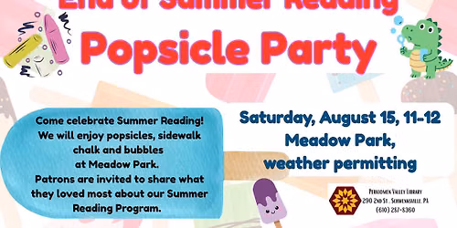End of Summer Reading Popsicle Party...with Pups