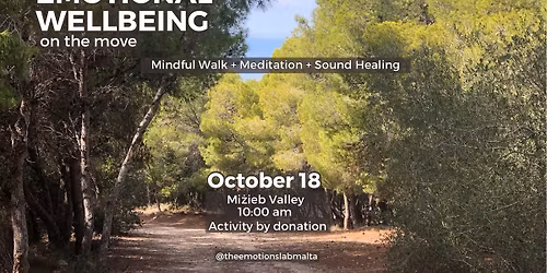 🍃MINDFUL WALK + MEDITATION + SOUND HEALING 🗓️ 18 OCTOBER ✨ACTIVITY BY DONATION ✨ BOOK NOW‼️