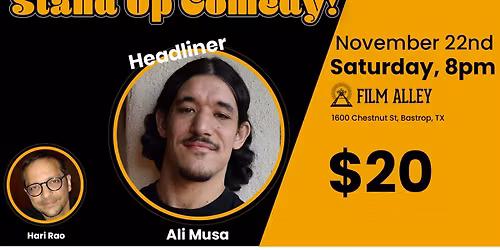 Ali Musa headlines Bastrop Comedy Club