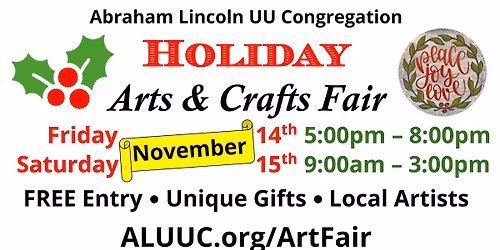 2025 Holiday Arts & Crafts Fair: Local Artists & Crafters!