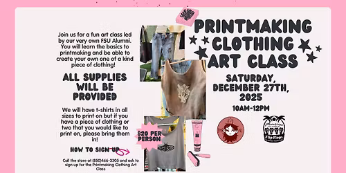 Printmaking Clothing Art Class