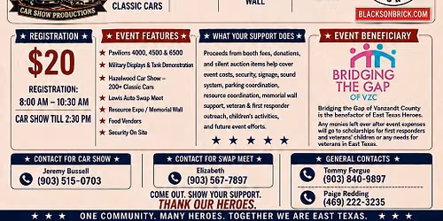 Lewis Auto Swap Meet Hazelwood Car Show and East Texas Heroes Celebration!