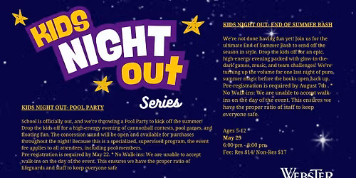 2026 Kids Night Out - End of Summer Bash