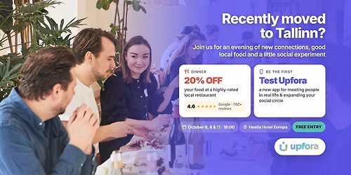 Upfora Afterwork Meetup - meet internationals in Tallinn\u2705