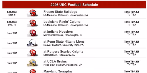 PARKING: Rutgers Scarlet Knights vs. USC Trojans